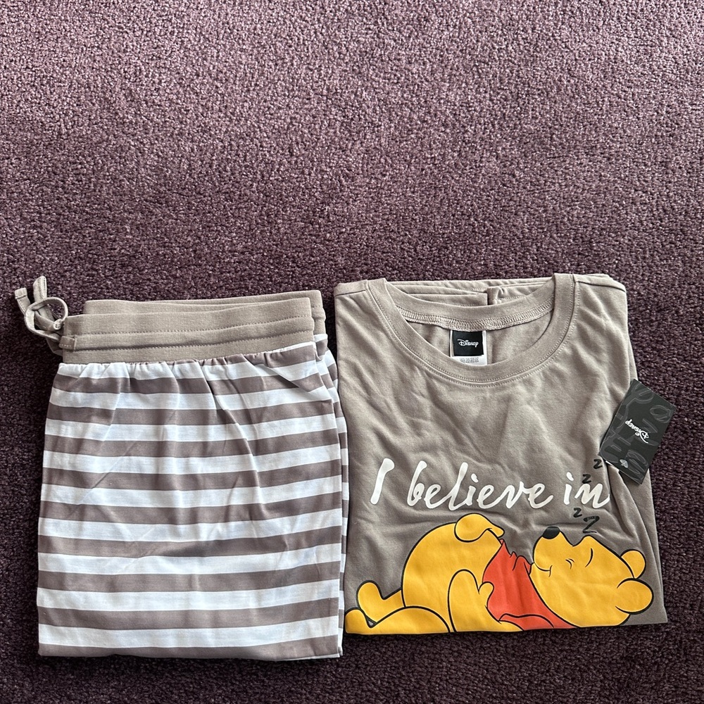 Disney Gray and Yellow Winnie the Pooh Sleepwear Set